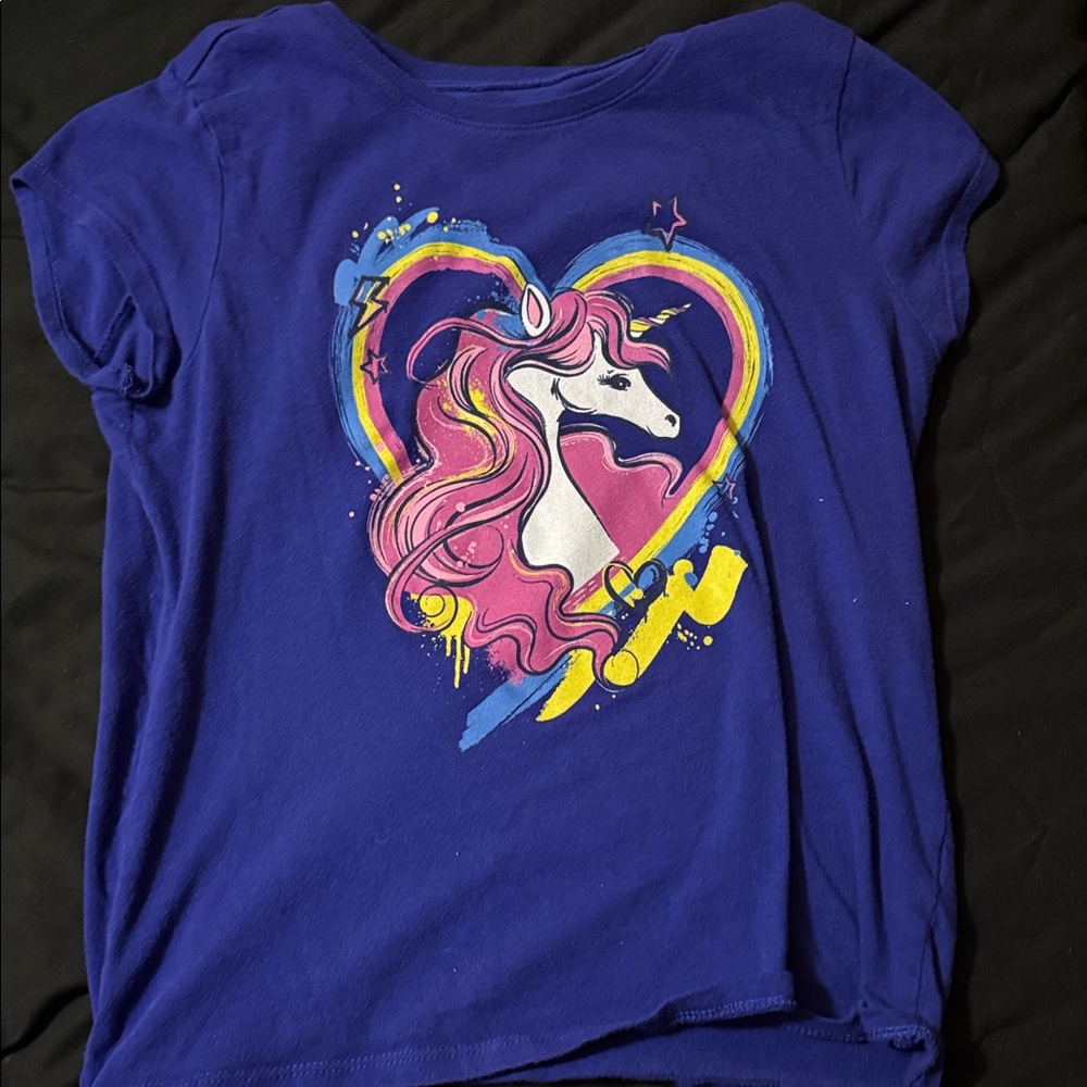 The Children's Place Blue Unicorn Heart Tee